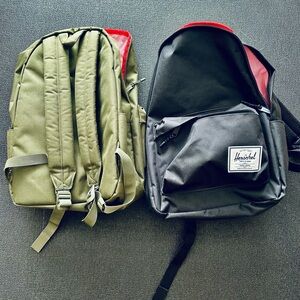 Herschel Supply Company Black and Olive Backpack Set